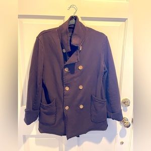 Frank & Eileen BELFAST English Peacoat. Triple Fleece. Chocolate Brown. Size S